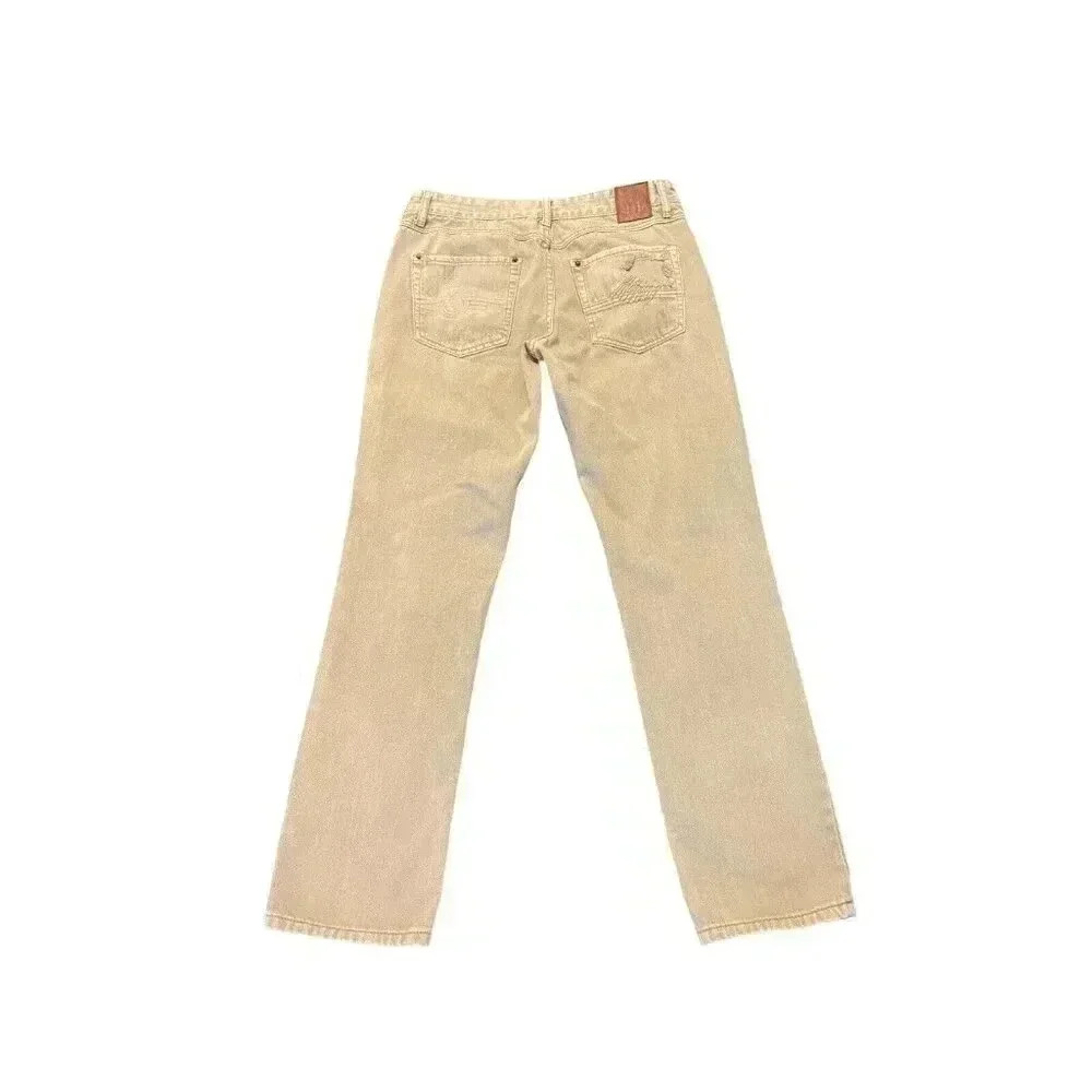 Born‎ Fly Distressed Patchwork Jeans Khaki Tan Size 32x30.5 Skinny - Picture 2 of 8